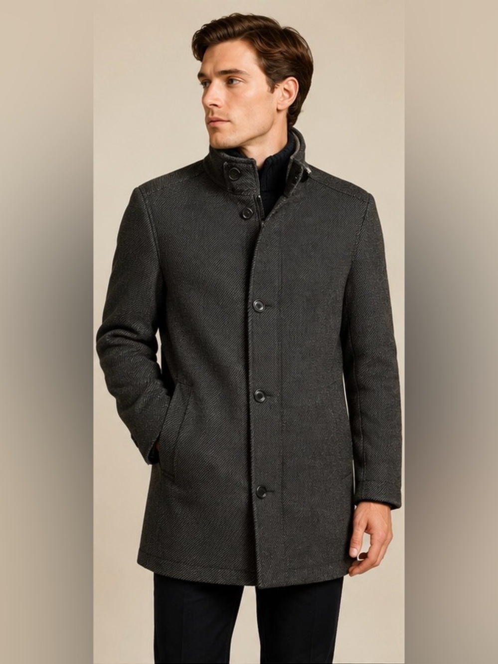 Britches Wool Cashmere Blend Overcoat Men’s Medium Gray Jacket